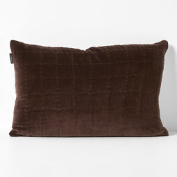 Luxury Velvet Quilted 40x60cm Filled Cushion Chocolate