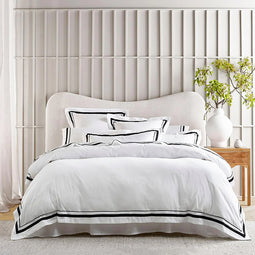 Cloud 1000TC Egyptian Cotton Quilt Cover Set Range White and Charcoal